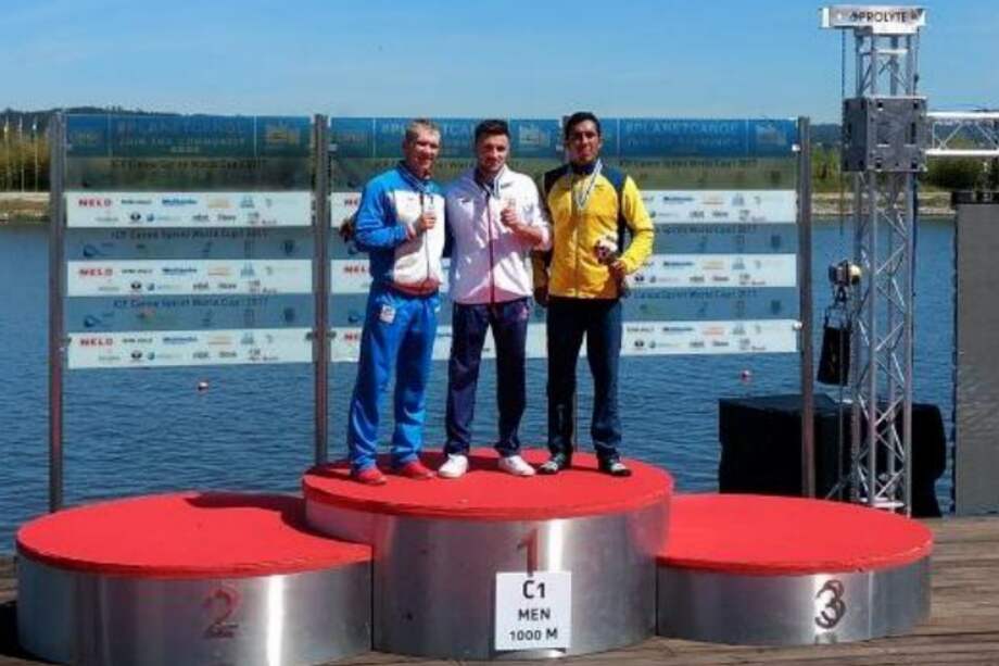Sergio Díaz ocupó la tercera posición en Copa Mundo de Canotaje.