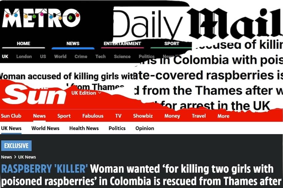 Así registró la prensa británica la captura de Zulma Guzmán, calificada como la “asesina de las frambuesas”.