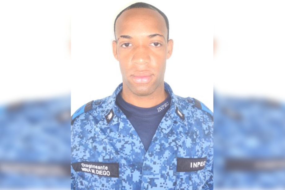 Guardian Diego Felipe Mina, víctima de ataque sicarial.