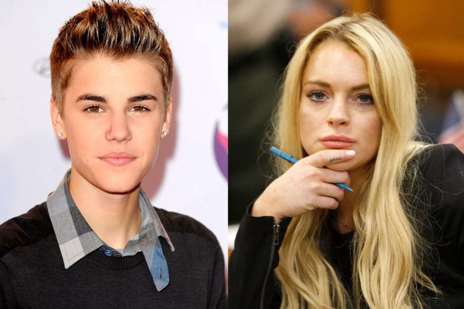 Justin Bieber y Lindsay Lohan.