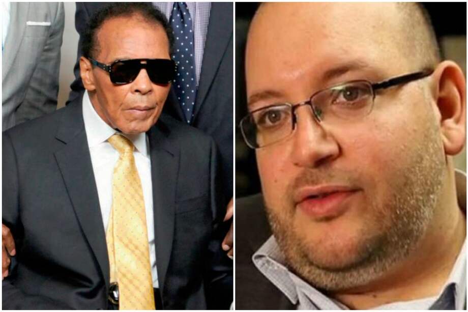 Mohamed Mohamed Alí y el periodista detenido Jason Rezaian. / AFP