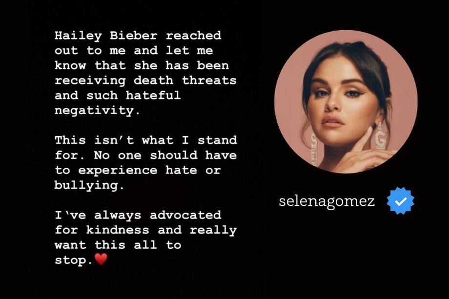 Este fue el mensaje publicado por Selena Gomez en su Instagram.
