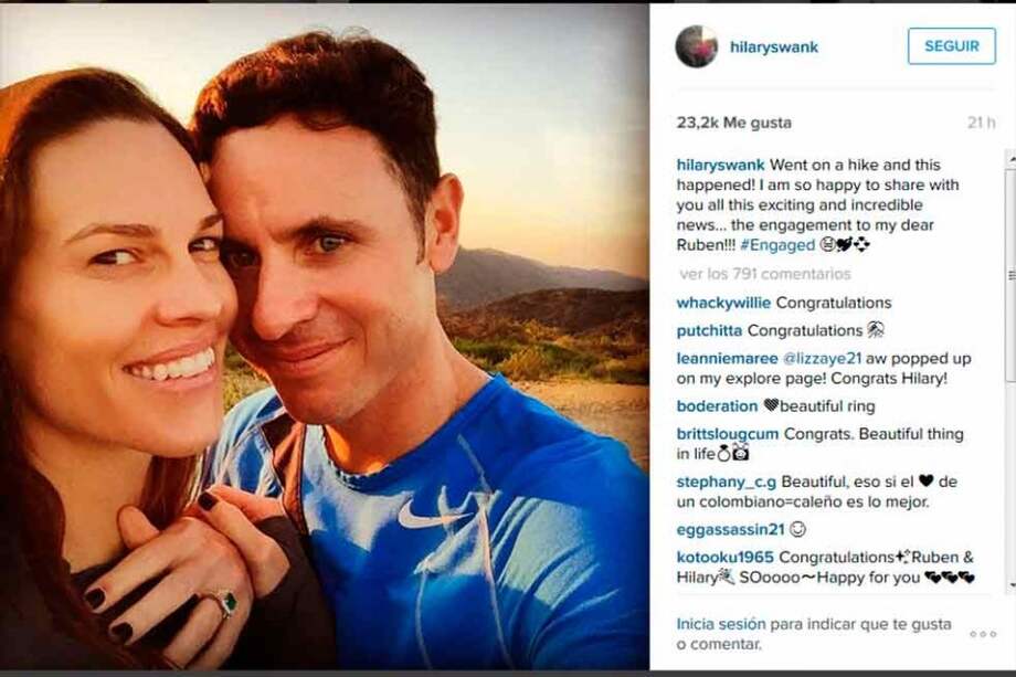 Hilary Swank se casa con su novio caleño Rubén Torres