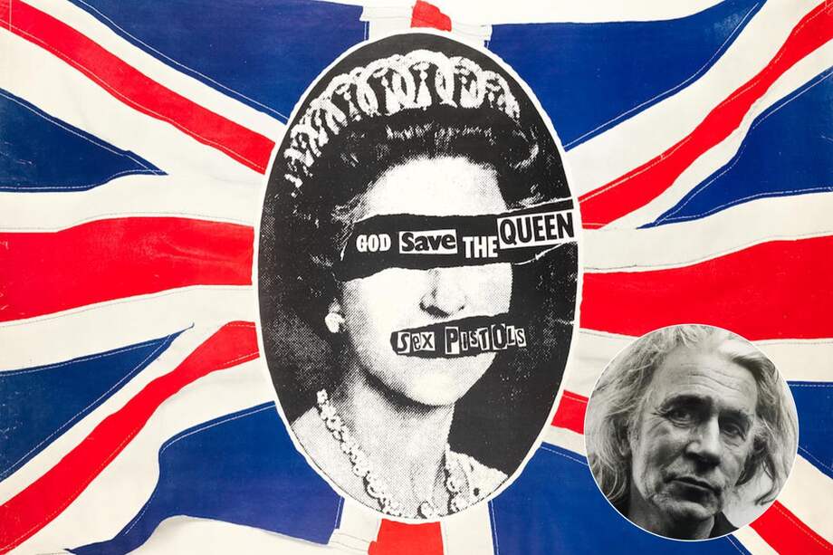 Jamie Reid diseñó la icónica carátula de del sencillo de los Sex Pistols, "God Save The Queen" en 1977.