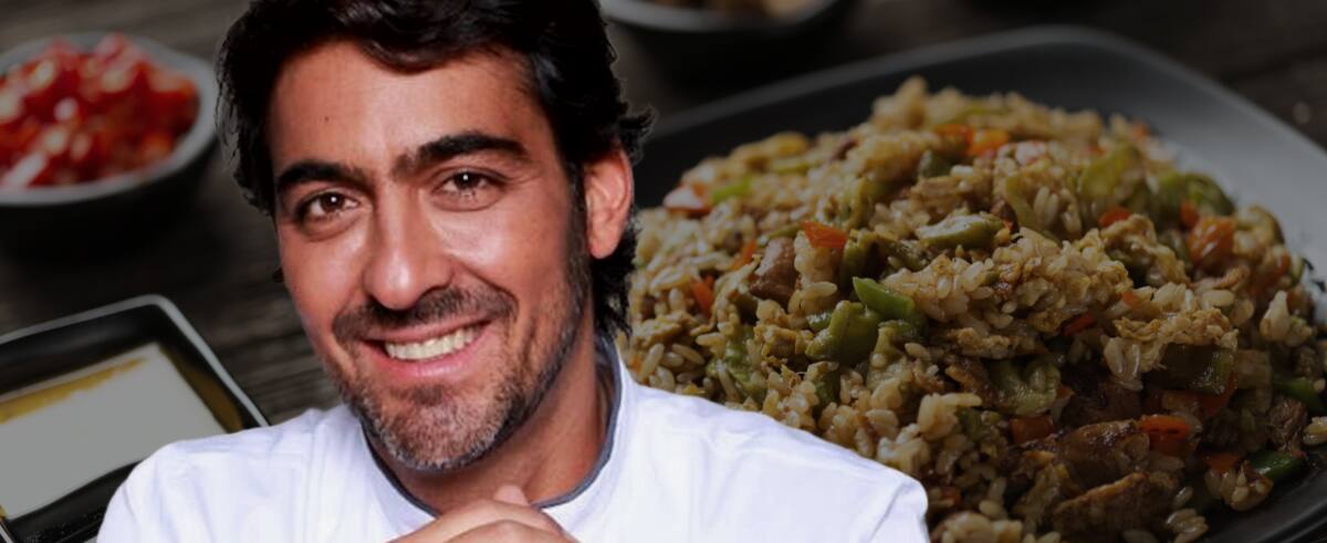 Chris Carpentier y su receta de arroz chino.