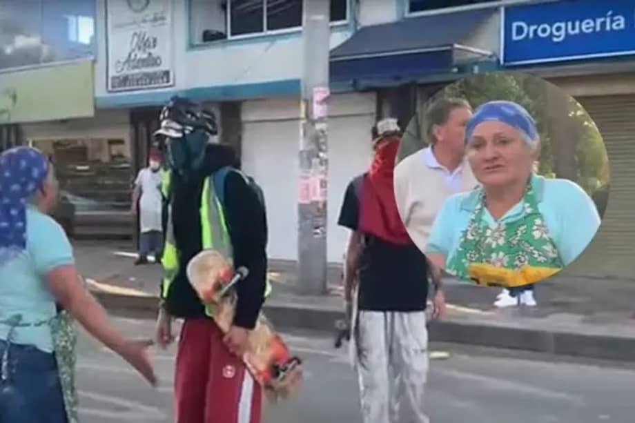 La vendedora enfrentó a un grupo de encapuchados que estaba ocasionando desmanes en el barrio Verbenal, de la localidad de Usaquén.