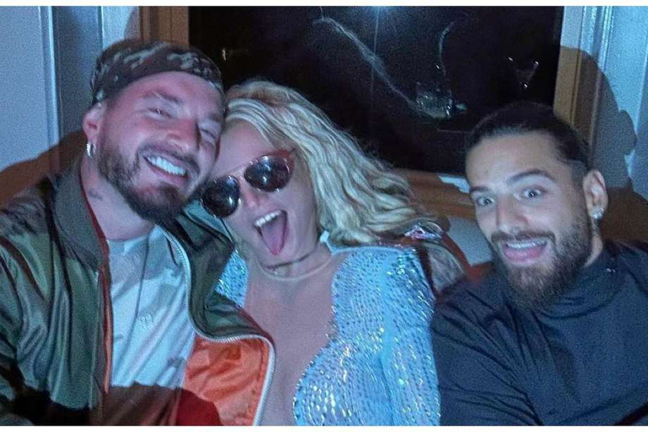 J Balvin, Britney Spears y Maluma en el restaurante del Hotel Wynn Las Vegas.