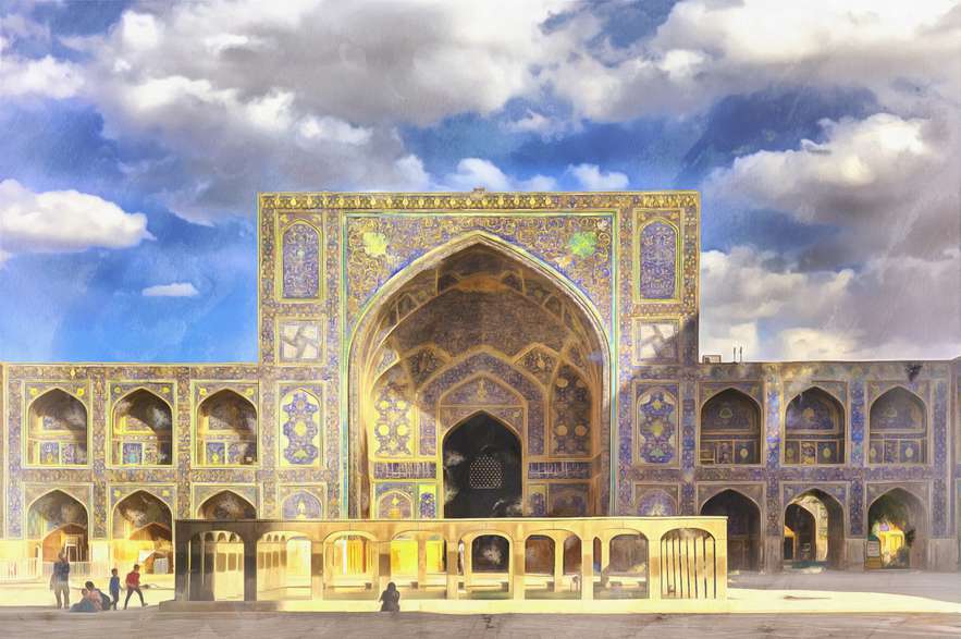 Mezquita del Shah (Irán): También conocida como mezquita Real o del Imán, se encuentra en la ciudad iraní de Isfahan. Este templo comenzó sus obras en 1611, durante el período de la dinastía Safávida. En su construcción fue inventado un nuevo tipo de mosaico, denominado “de siete colores”, ya que estaba compuesto por el azul turquesa, blanco, negro, amarillo, verde y marrón. Gracias a su colorido y a sus preciosas inscripciones caligráficas, el templo está considerado como uno de los mejores ejemplos de arquitectura islámica en Irán.
