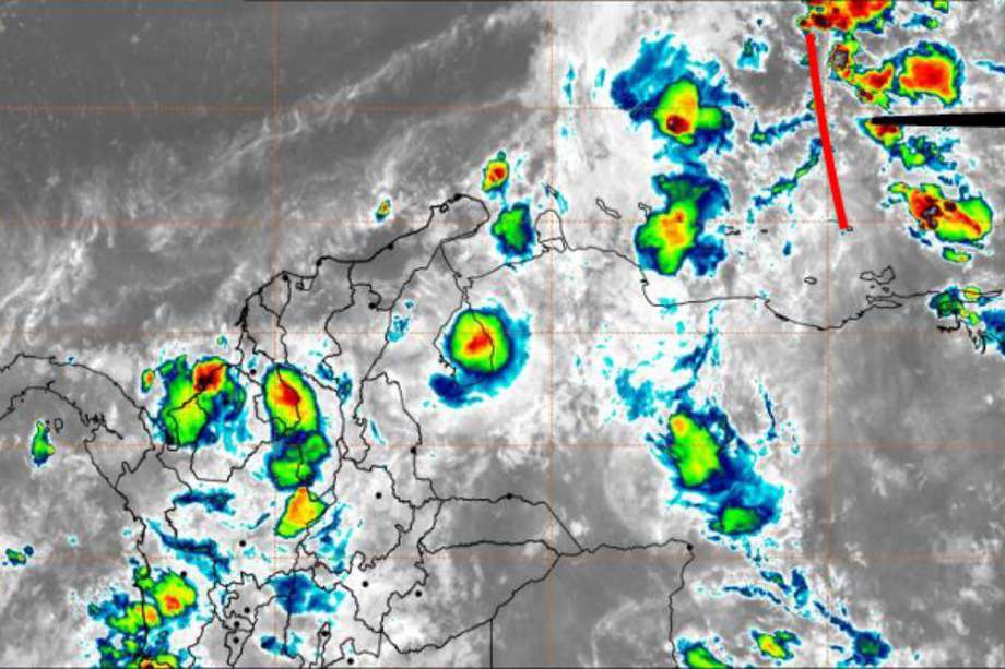  Imagen satelital en infrarrojo de la onda tropical. 