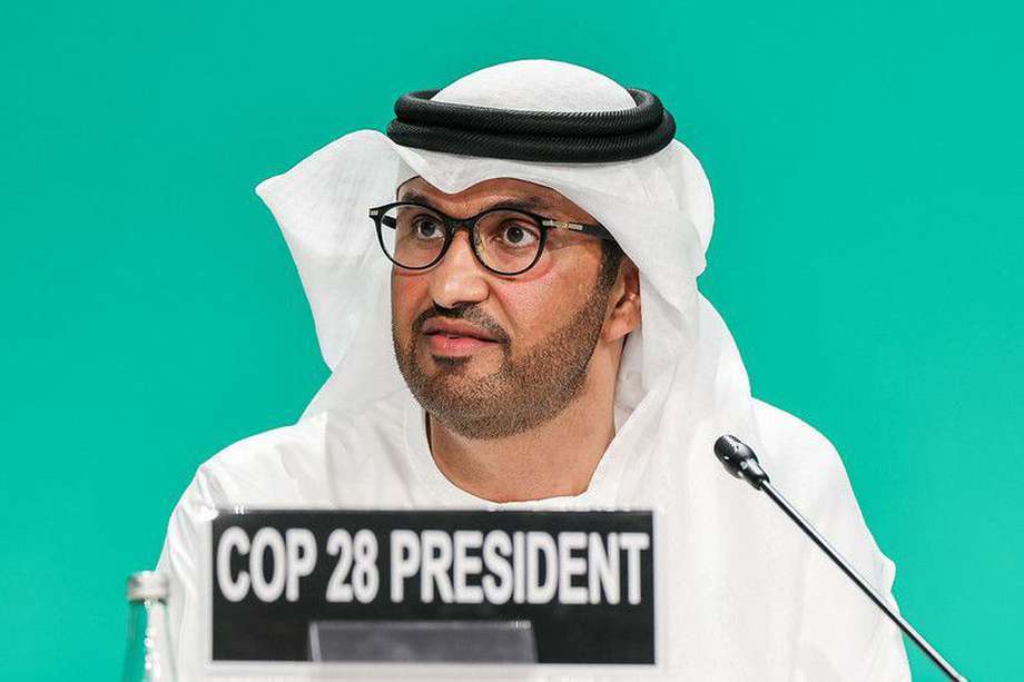 El Sultán Ahmed Al Jaber, presidente designado de la COP 28, durante la inauguración formal de la conferencia en Expo City Dubai.