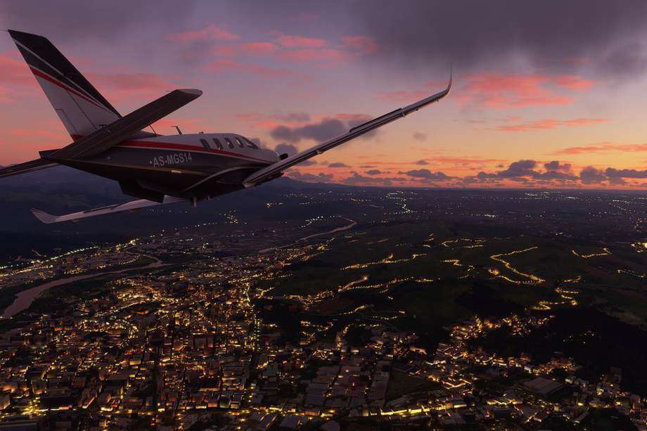 Una de las vistas panorámicas que ofrece la serie de juegos Microsoft Flight Simulator.