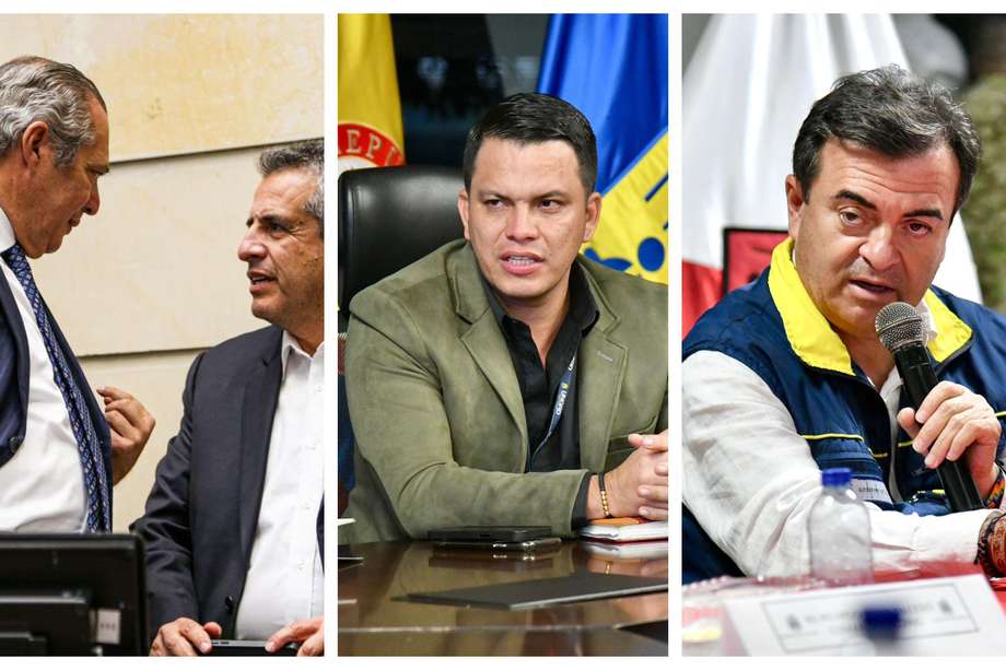 Iván Name (presidente del Senado), Luis Fernando Velasco (Ministro del Interior), Sneyder Pinilla (exsubdirector de la UNGRD) y Olmedo López (exdirector de la UNGRD).