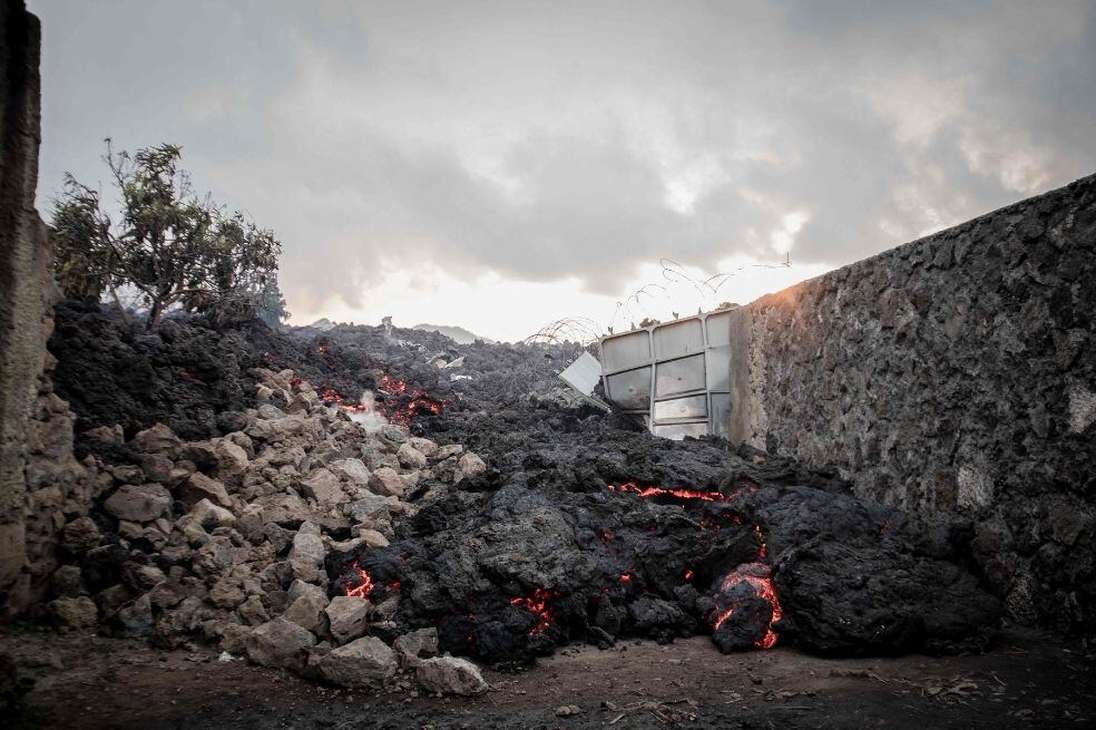 La lava se detuvo a las puertas de Goma, ciudad que se salvó de la destrucción.