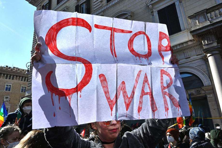 Manifestación contra la guerra en el centro de Roma. - Imagen de referencia
