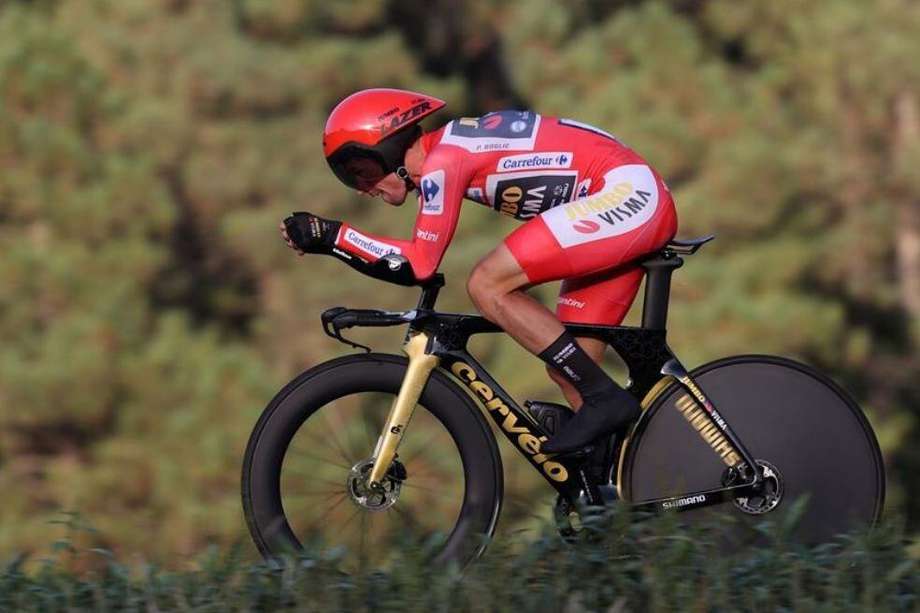 Primoz Roglic en la etapa final de la Vuelta a España.