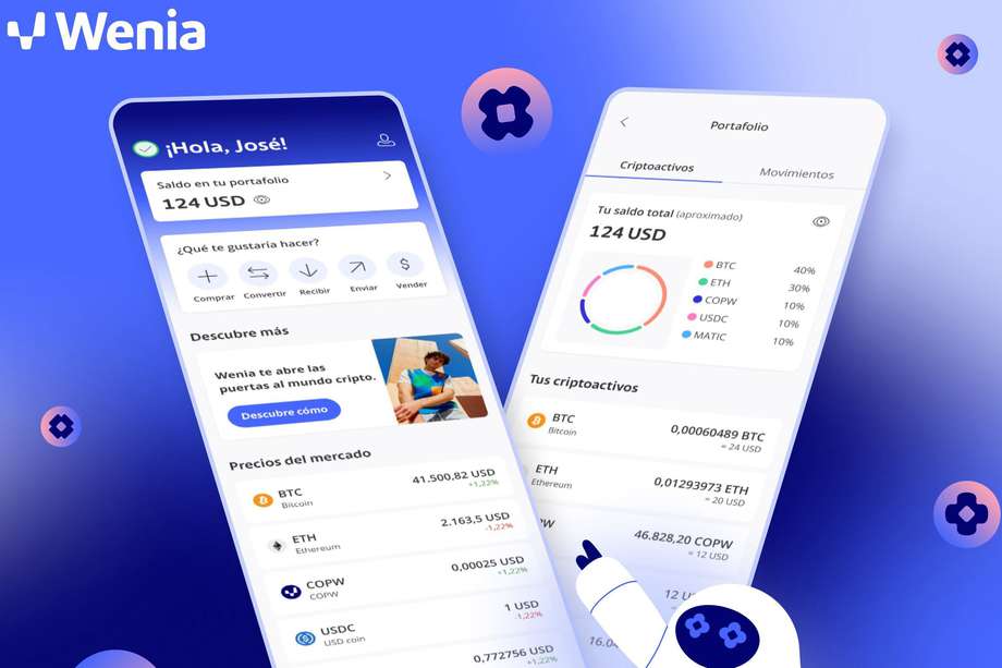 Weina, la nueva plataforma cripto del Grupo Bancolombia.