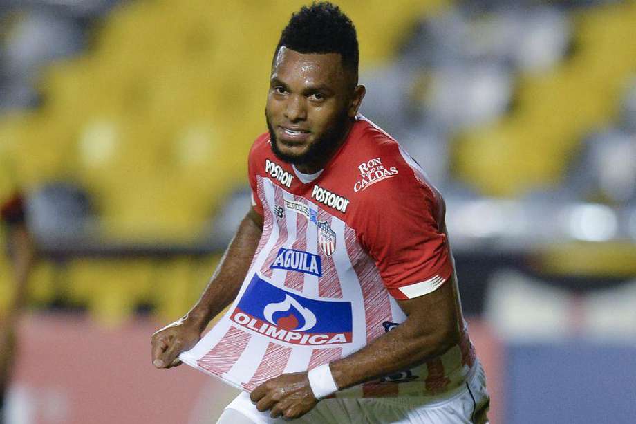 Miguel Ángel Borja anotó el gol de la victoria del Júnior frente a Tolima, en el estadio Metropolitano. /AFP