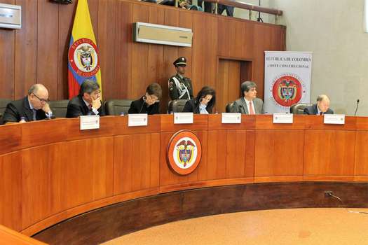 La Sala Plena del Alto Tribunal realiza audiencia sobre el futuro de las consultas mineras. / Corte Constitucional
