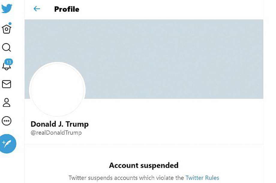 Twitter tomó la decisión de suspender permanentemente la cuenta de Donald Trump luego de los hechos violentos que se presentaron en la toma del Capitolio, en enero de 2021. 
