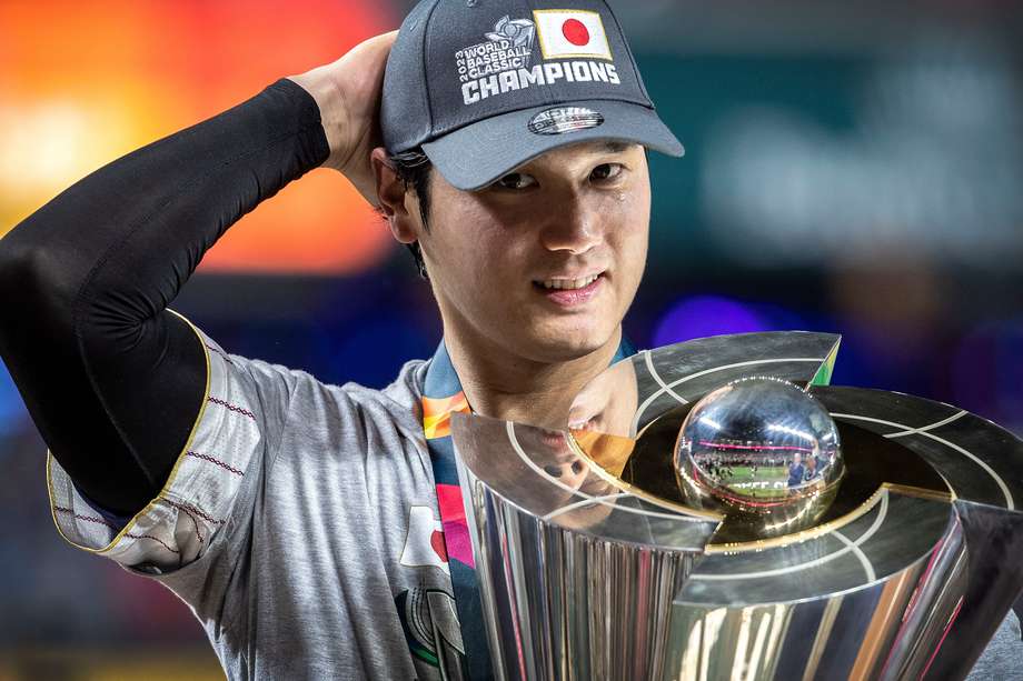 Shohei Ohtani después de ganar el Clásico Mundial con Japón.