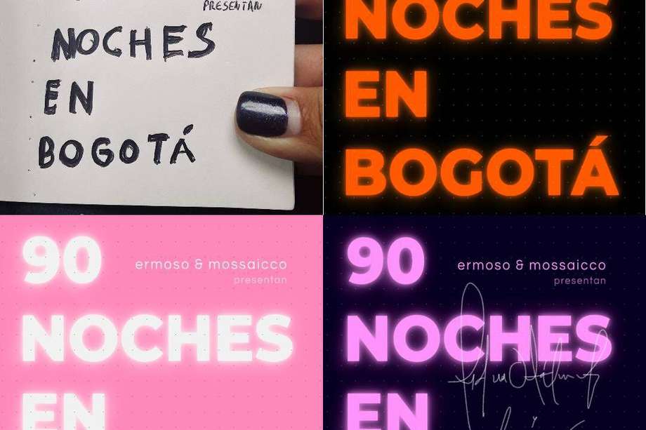 Algunos de los afiches con los que se han presentado los capítulos de "90 noches en Bogotá".