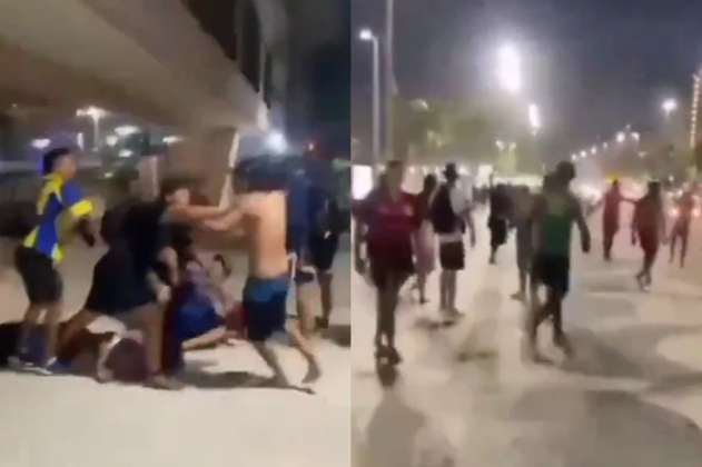 ¡Vergonzoso! Hinchas de Junior protagonizaron violenta pelea en Río de Janeiro