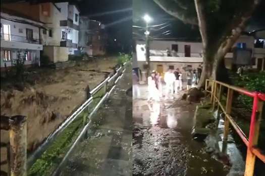 El desbordamiento causo inundaciones en las calles principales del municipio.