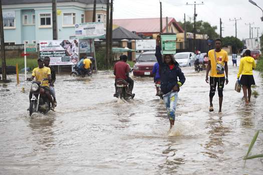 Fuertes inundaciones en Lagos, Nigeria, en este septiembre.