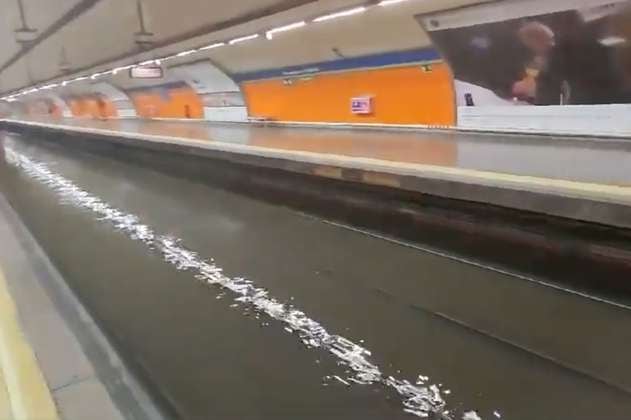 Alerta roja por inundaciones en el metro de Madrid, España