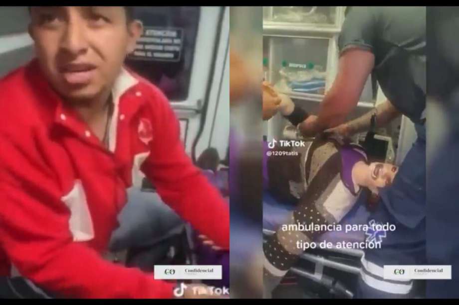 Capturas del video publicado en TikTok donde se ve al hombre preocupado por el estado de salud de su supuesta esposa.