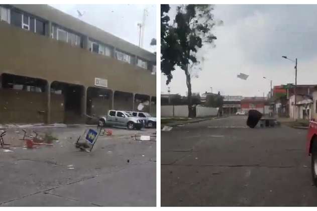 (VIDEO) Vea el fuerte vendaval que se llevó tejados y avisos en Bogotá