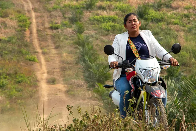 Johana Contreras, lideresa del Catatumbo, una de las protagonistas de la serie Sembradoras de Paz. / PASO Colombia