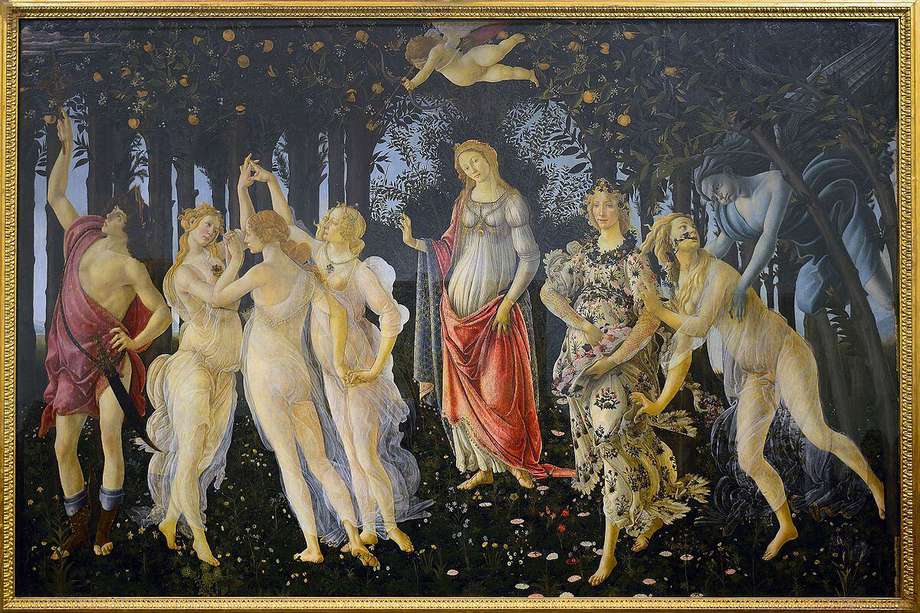 “La primavera”, obra de Sandro Botticelli, resguardada en la Galería Uffizi, en Florencia.