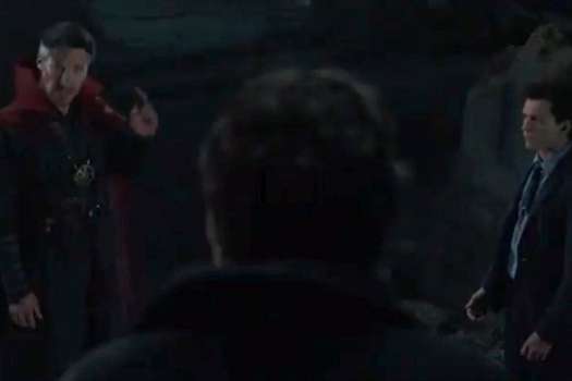 Una escena de "Spider Man: No Way Home" en la que aparecen Doctor Strange (Bennedict Cumberbatch), Peter Parker (Tom Holland) y Doctor Octopus (Alfred Molina).