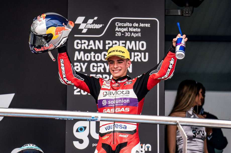 El motociclista colombiano David Alonso logró su primer podio en Moto 3.