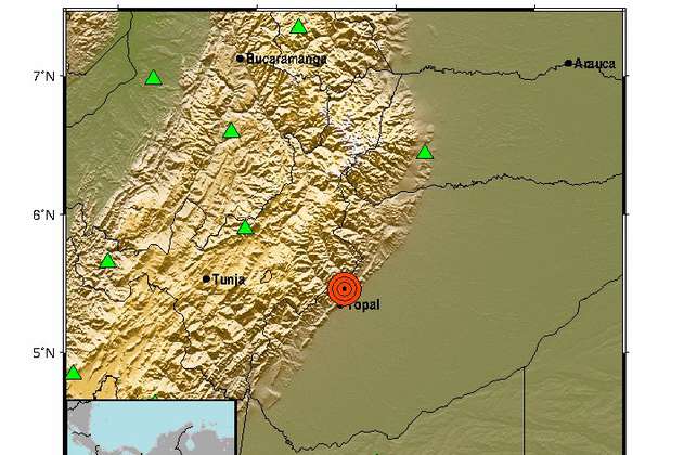 Reportan temblor de magnitud 4.8 en Yopal, Casanare