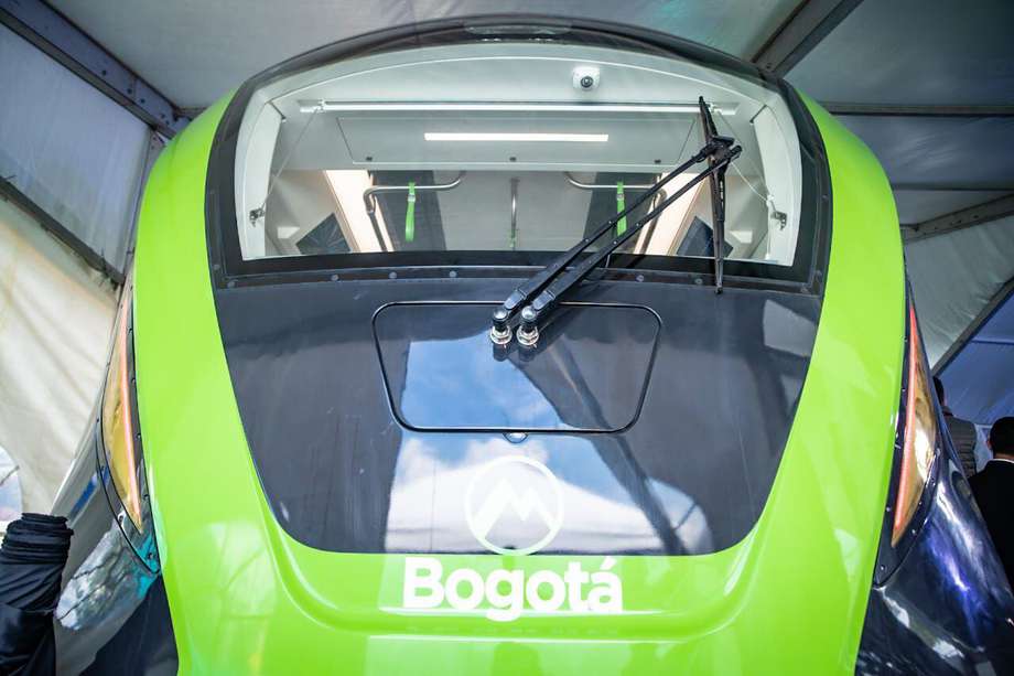 Este modelo a escala real, traído desde China, muestra cómo será el Metro de Bogotá, una vez empiece a operar en 2028.
