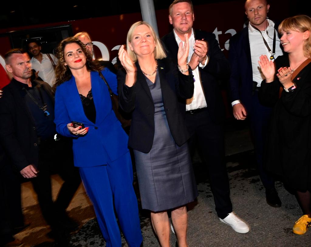 STOCKHOLM (Sweden), 13/09/2026.- Social Democrats (S) leader Magdalena Andersson arrives at the party's election night watch party at the Stockholm Waterfront Congress Centre in central Stockholm, Sweden, 13 September 2026. Sweden's general election takes place on 13 September 2026, with voters electing members of the Riksdag as well as representatives in regional and municipal elections. (Elecciones, Suecia, Estocolmo) EFE/EPA/JONAS EKSTROMER SWEDEN OUT