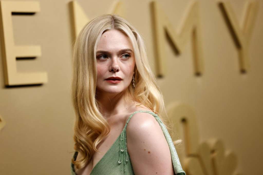 Los Angeles (United States), 15/09/2026.- Elle Fanning arrives for the 78th annual Emmy Awards ceremony held at the Peacock Theater in Los Angeles, California, USA, 14 September 2026. The Emmys celebrate excellence in national primetime television programming. EFE/EPA/JILL CONNELLY