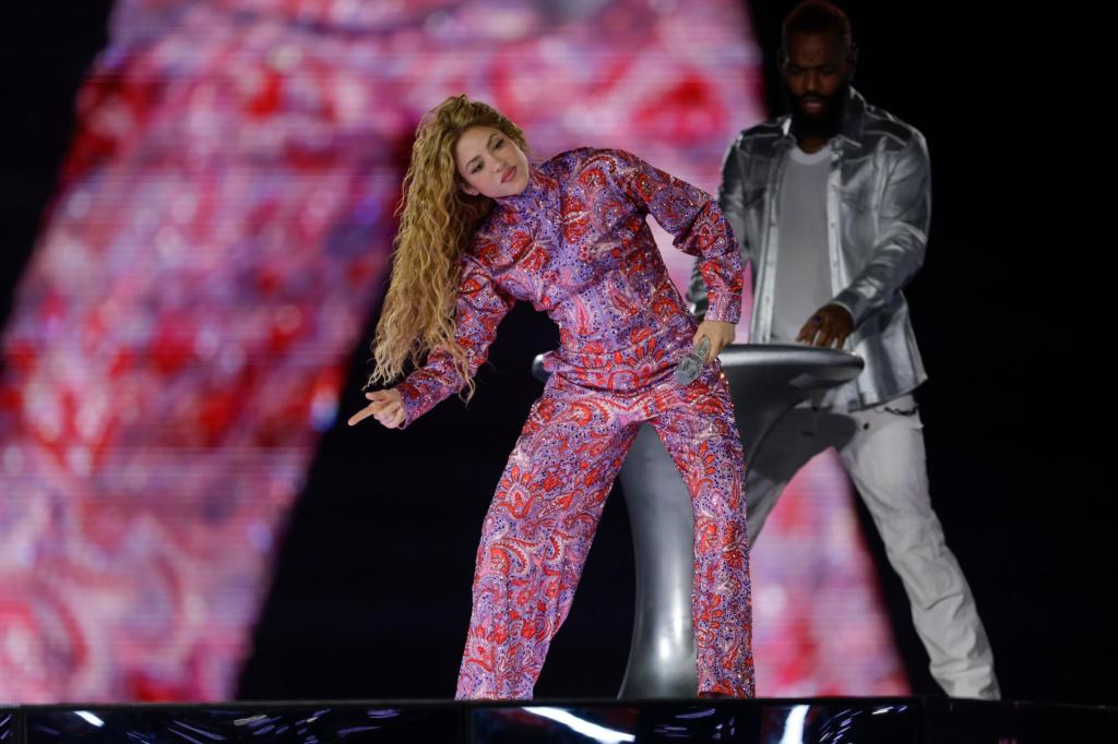 MADRID, 18/09/2026.- La cantante Shakira durante el primero de sus conciertos ofrecido este viernes en el Macondo Park del Recinto Iberdrola Music, en Madrid. EFE/Juanjo Martín
