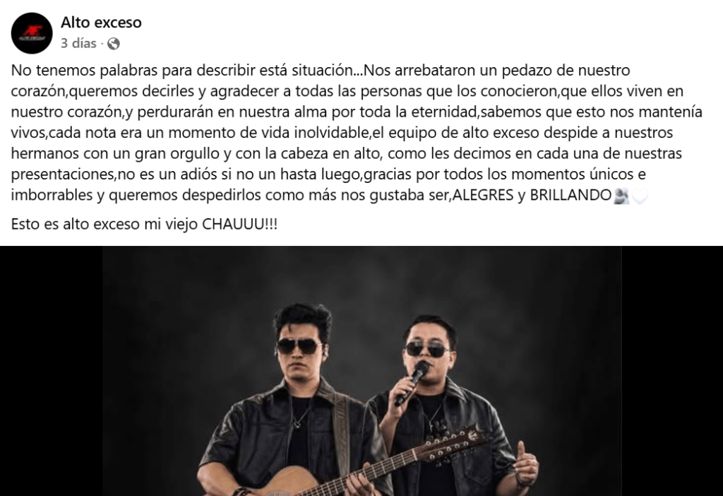 Diego Israel Rodríguez González y Juan Carlos Muñoz Gómez fallecieron tras un ataque armado en Silao, Guanajuato. Otro músico de la agrupación resultó herido.