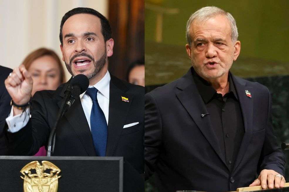 El presidente Abelardo de la Espriella y el presidente de Irán, Masoud Pezeshkian.