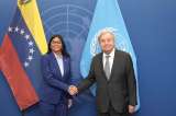 Guterres recibe a Delcy Rodríguez antes de su reunión con Trump en Nueva York