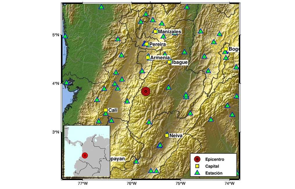 El epicentro del sismo fue Chaparra, Tolima.