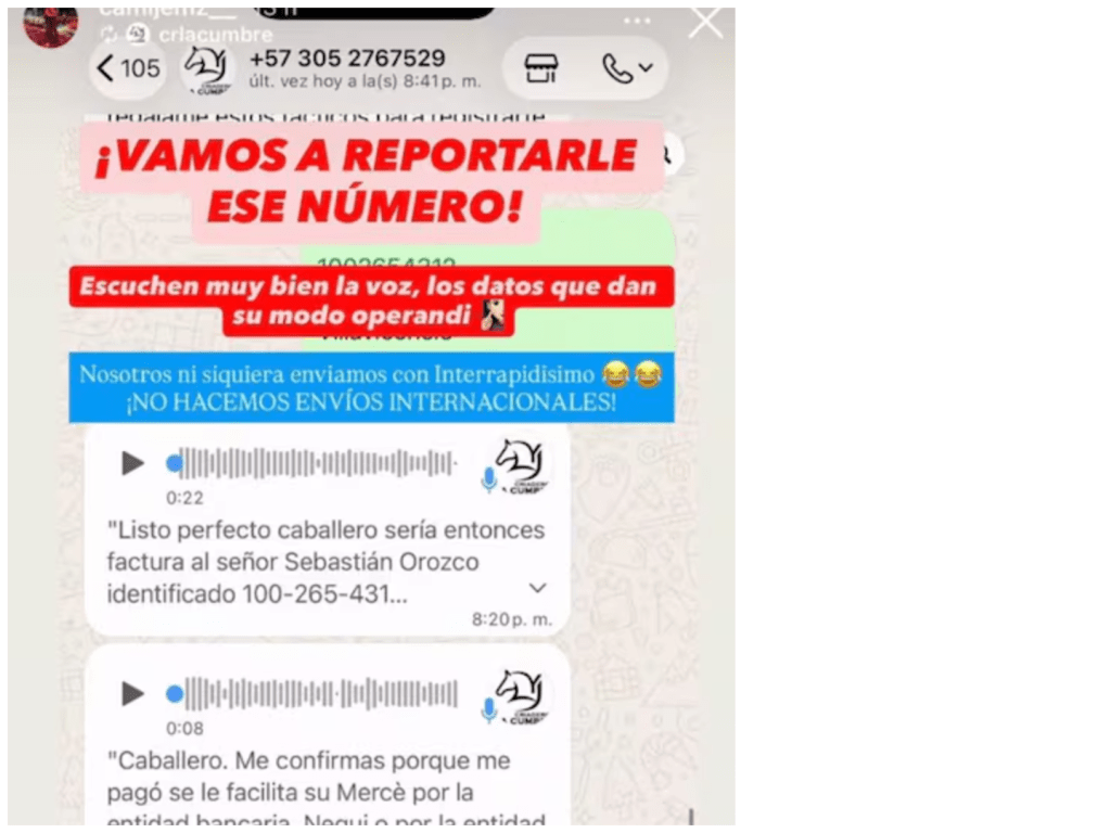 Camila Jiménez hizo una advertencia a los fanáticos del ‘Aventurero’ luego de detectar personas malintencionadas que quieren estafar a los fanáticos.
