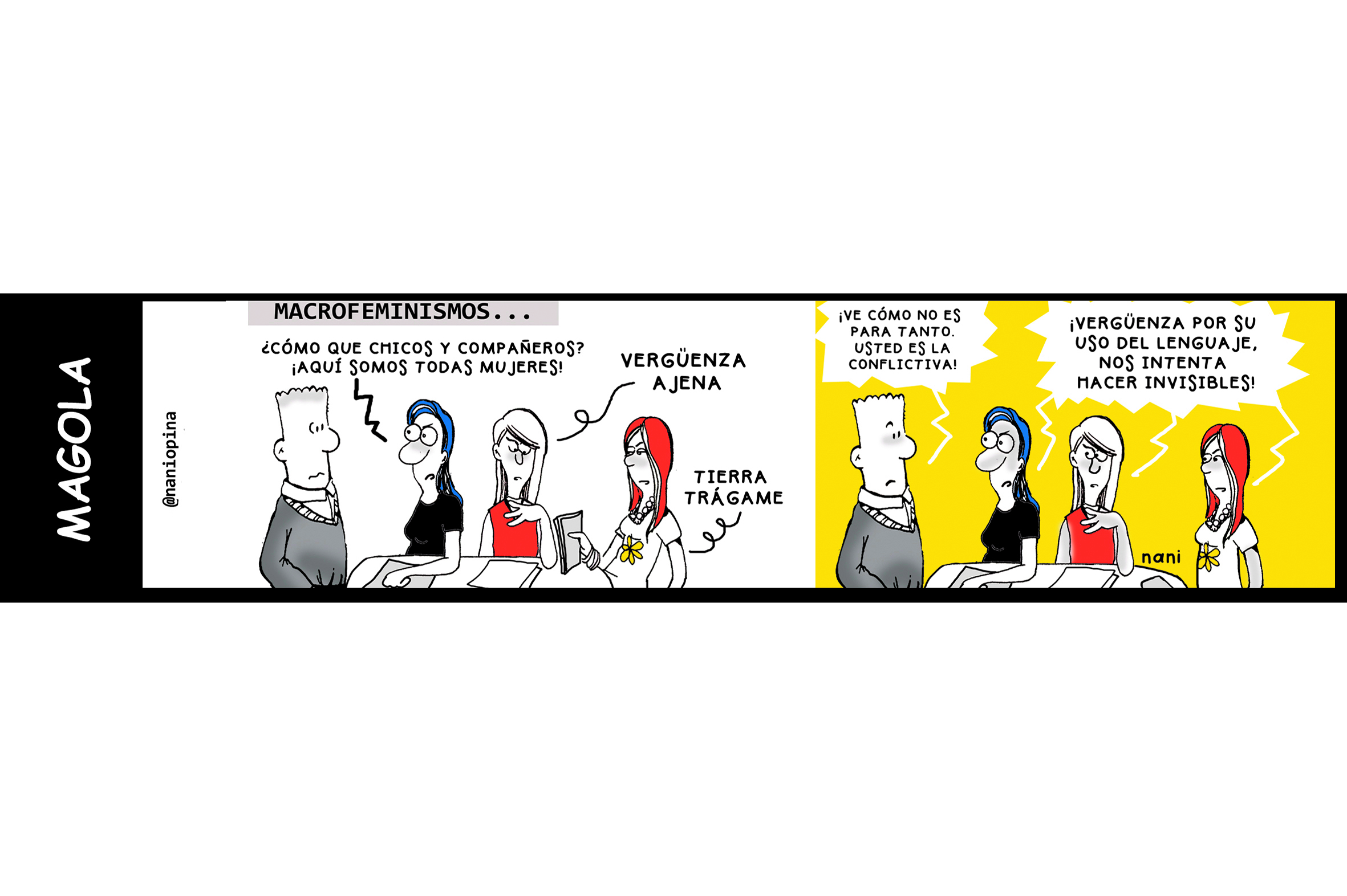 Macrofeminismo, caricatura de Magola