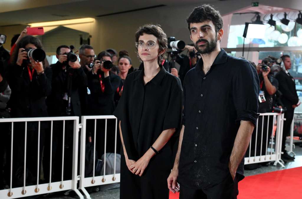 VENICE (Italy), 10/09/2026.- Israeli directors Rachel Szor (L) and Yuval Abraham arrive for the premiere of 'Naza' at the 83rd Venice Film Festival, in Venice, Italy, 10 September 2026. The movie is presented in the official competition 'Venezia 83' at the festival running from 02 to 12 September 2026. (Cine, Cine, Italia, Venecia) EFE/EPA/ETTORE FERRARI
