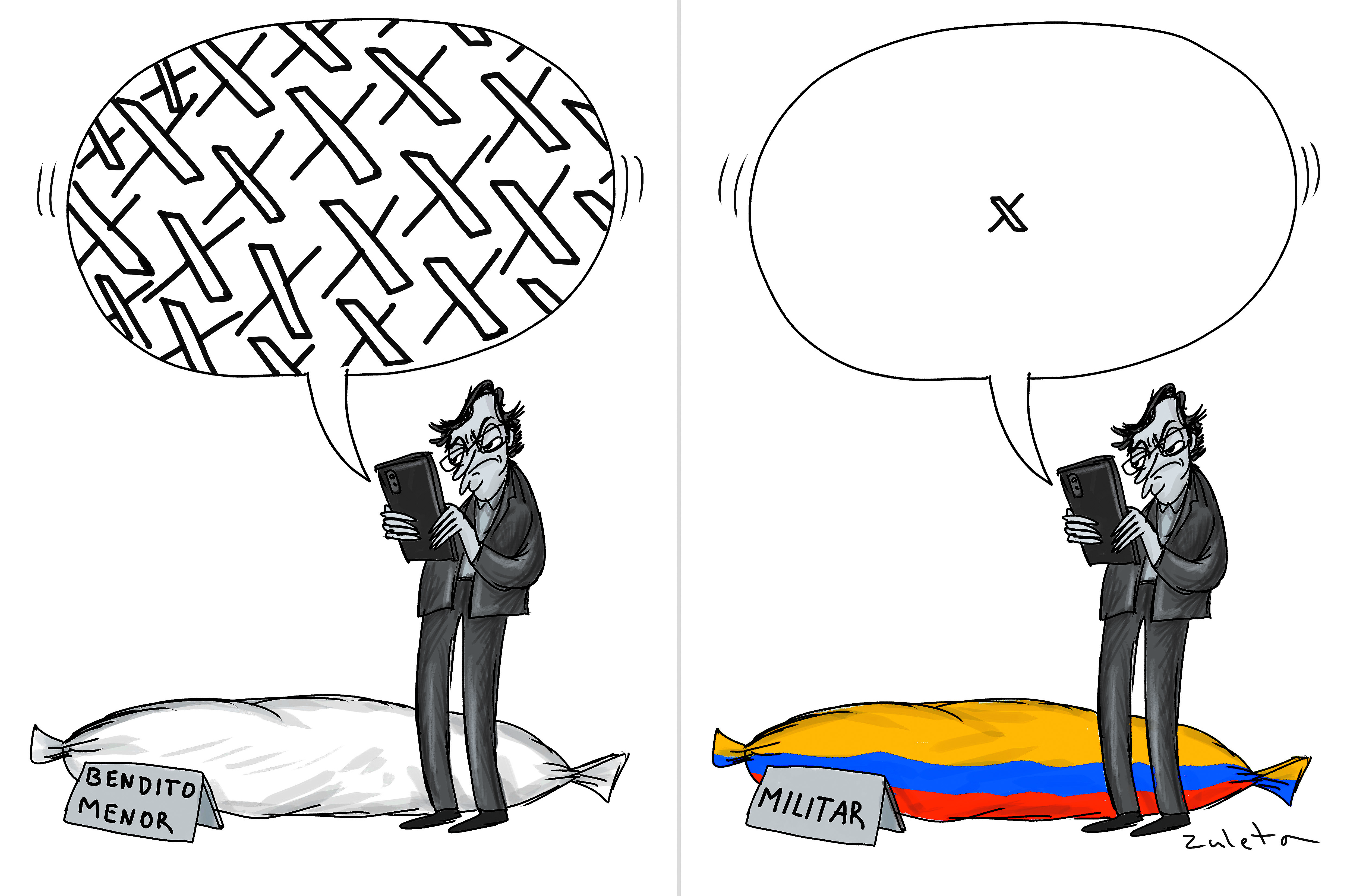Petro siendo Petro, caricatura de Zuleta