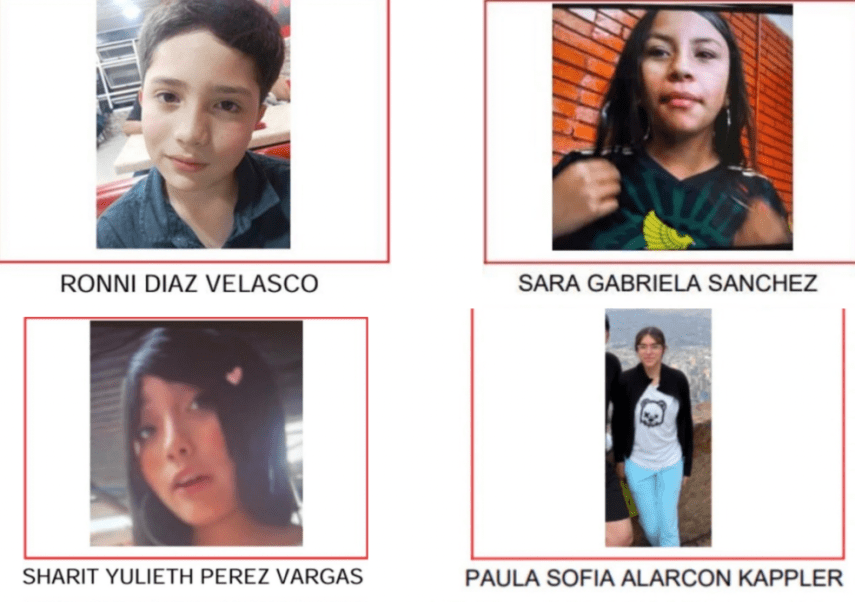 Las autoridades mantienen activa la búsqueda de cuatro menores desaparecidos en Bogotá y piden apoyo ciudadano para dar con su paradero.