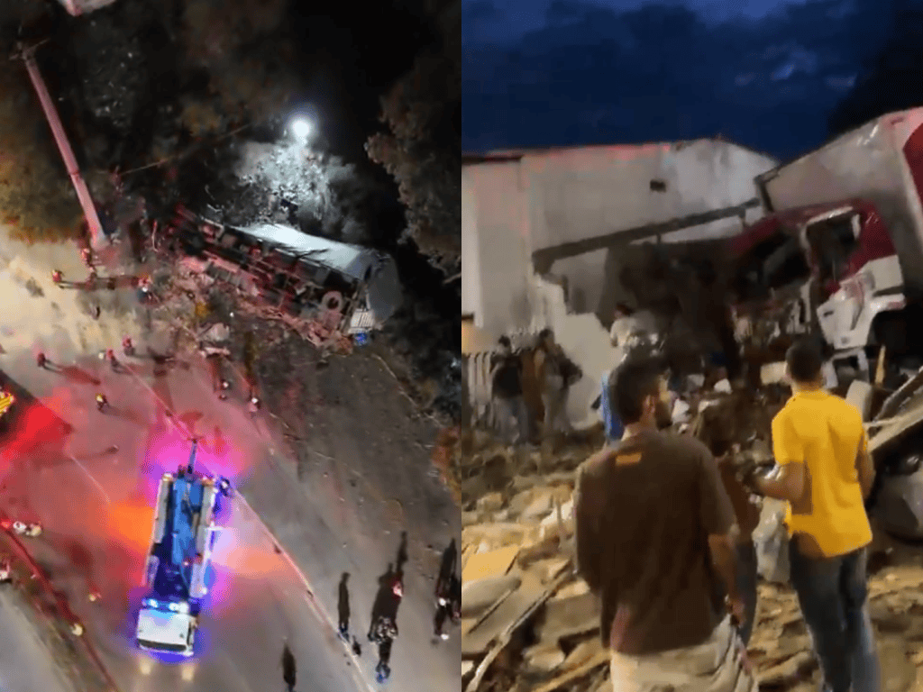 Accidente de tractomula en Girón, Santander, deja dos muertos y ocho heridos